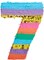 Rainbow Number 7 Pinata for 7th Birthday Party Decorations, Fiesta, Cinco de Mayo Celebration (Small, 12 x 16.75 x 3 Inches)